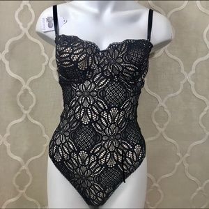 NWT Victoria Secret teddy black bodysuit 36D